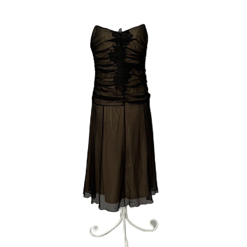 Shape FX by Newport News Dress Women M Black Strapless Lace Cosplay Goth Witchy